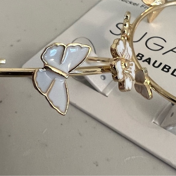 SUGARFIX by BaubleBar Butterfly/Flower Hoop Earrings - Picture 5 of 6